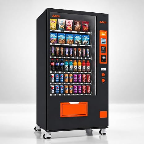 60 Slot Vending Machines for Business, Refrigerated Snack Drink Vending Machine, Commercial Smart Combo Vending Machine with Card Reader