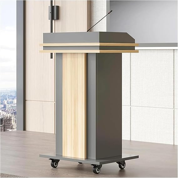 Solid podiums Professional Podium Classroom Lecterns Chic and Stylish Pulpits Easily Mobile Podium Stand Church on Casters Lectern Classic Elegant