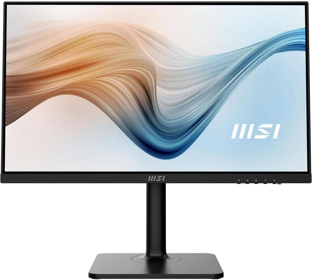 MSI Modern MD241P, 24 Monitor, 1920 x 1080 FHD, IPS, 75Hz, TUV Certified Eyesight Protection, 5ms, HDMI, USB C, Tilt, Swivel, Height Adjustable, Pivot,Black