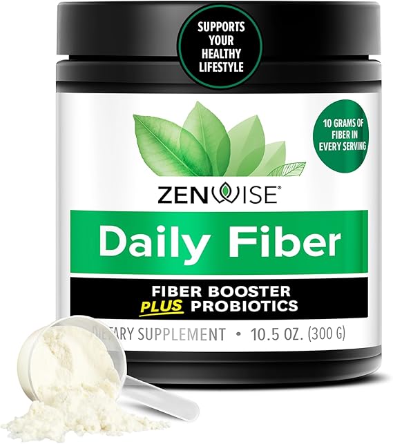 Zenwise Health Metabolic Probiotics Daily Fiber Powder Prebiotic - 30 Day | 30-day Supply, 10g Soluble Fiber, Fibersol, Satiety, Metabolic Probiotics, Appetite Control, Unflavored Powder