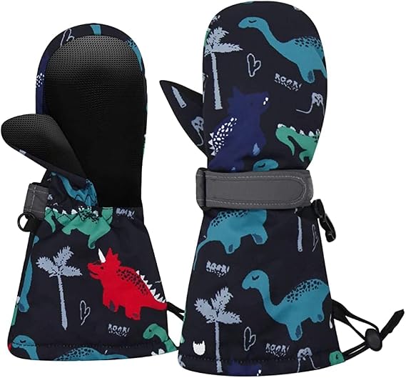 Toddler Winter Gloves, Waterproof Fleece Lined Ski Mittens 1-6Y | Waterproof outer fabric with thick soft lining, keeps toddlers hands dry and warm during snow play