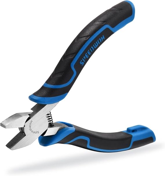 SPEEDWOX Precision Flat Nose Pliers for Jewelry Making, 5 Inch Small Duck Bill Pliers Smooth Jaw Wide Jaw Spring Loaded Plier - Wire Wrapping, Bending, Straightening Tool