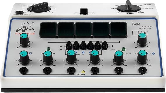 Electric Acupuncture Stimulator Machine, 100-240V Electric Impulse Acupuncture Treatment with 5 Types Waves, 6 Output Patch Massager for Treatment, Detection of Human Acupoints