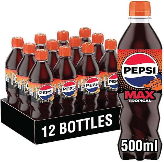 Pepsi Max Tropical, 500ml Bottle (Pack of 12)