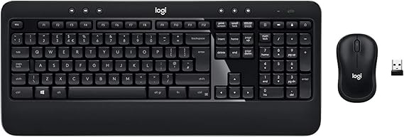 Logitech Advanced Combo Wireless Keyboard and Mouse | QWERTY UK English Layout - Black