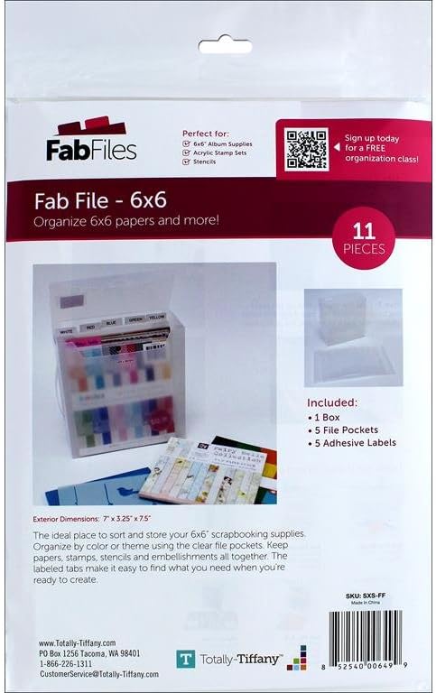 Totally-Tiffany 6" x 6" Fab File Craft Storage Organiser, One Size