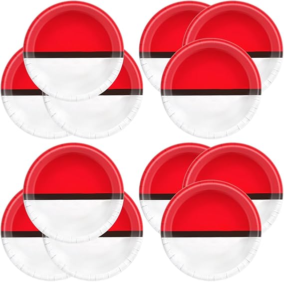 OULUN 30Pcs Cartoon Animated Party Plates, Cartoon Animated Birthday Party Supplies