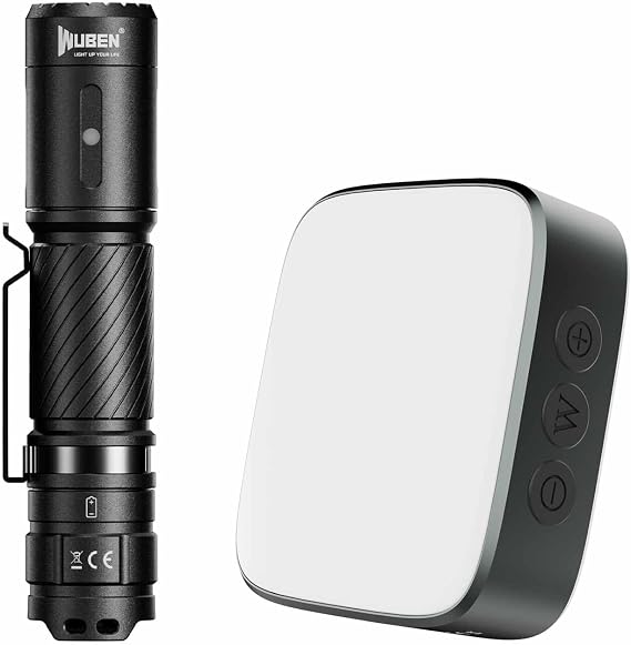 WUBEN C3 Flashlight 1200 High Lumens Rechargeable Flashlights Bundle F5 Camping Lantern 500LM Rechargeable Lantern