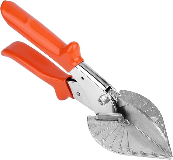Multi Angle Miter Shears, 45 to 135 Degree Adjustable Angle Scissors Cutter Hand Tool Shoe Molding for Cutting Soft Wood Plastic(Adjustable Orange)