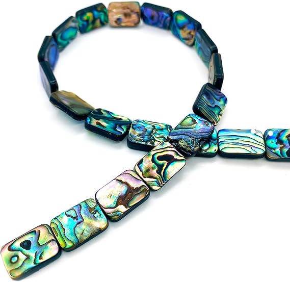 20PCS Rectangle Abalone Shell Beads, Natural Abalone, Flat, 8x10mm, Loose, Jewelry Making