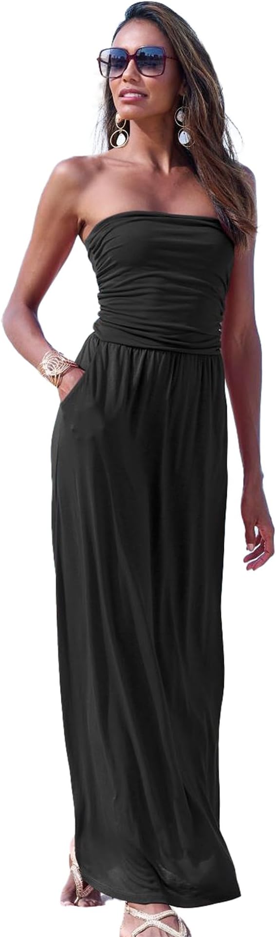 LASCANA Women's Bandeau Maxi Dress