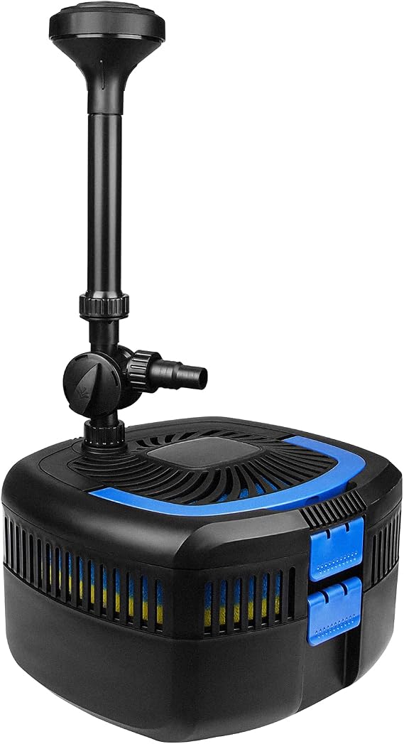 All-in-One Pond Filter Fountain Kits,950 GPH Pond Water Pump | 37W Variable Frequency Motor,13W UV-C,High Efficiency Multi-Stage Filtration,Outdoor Ponds up to 1585 Gallons