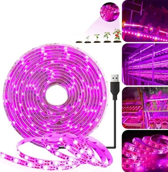 LED Grow Light Strips, Waterproof Full Spectrum Plant Grow Light and Flexible Grow Lamp for Indoor Succulent Plants Hydroponics Greenhouse Gardening (5M) [Energy Class G]