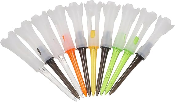 20Pcs 83mm Golf Tees, Double Layer Plastic Golf Tees Reduced Friction & Side Spin Professional Unbreakable Golf Tees Golf Accessories