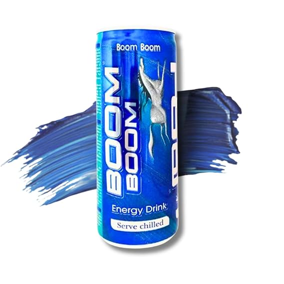 Boom Boom Energy Drink 250ml Natural Ingredients for Instant Energy Boost Refreshing Carbonated Beverage Serve Chilled 24-Pack