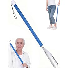 36.5 Inch Metal Extra Long Handled Shoe Horn - Adjustable Dressing Stick Aid for Seniors, Disabled - Ideal for Hip, Back, Shoulder Surgery Recovery – Helps with Getting Dressed, Button, Sock Remover