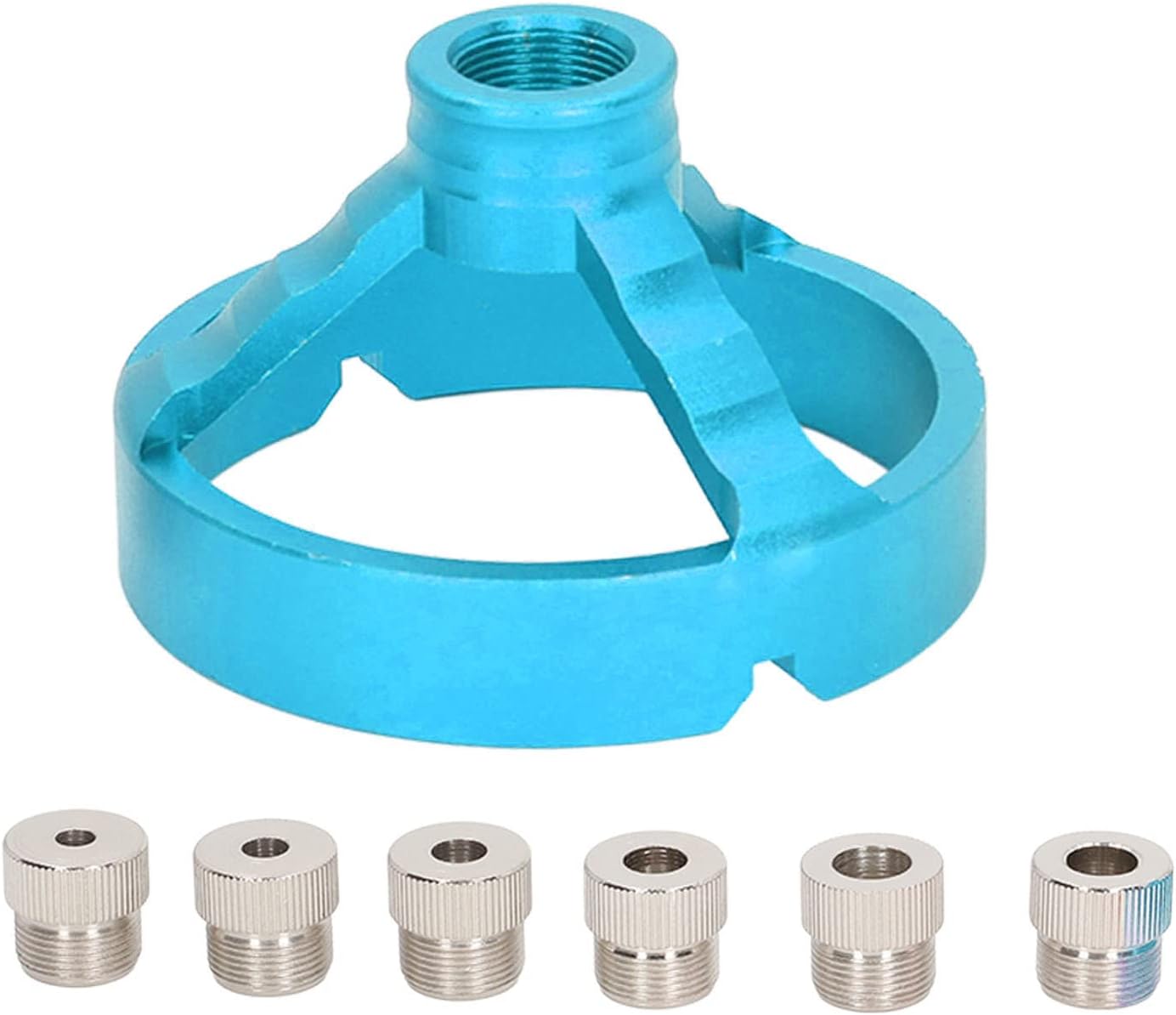 3 in 1 Vertical Hole Punch Locator, with 6 Drill Bushings Woodworking Drill Bit Jig Fixture Drill Bit Guide Jig Used for Woodworking Hole PunchingBlue