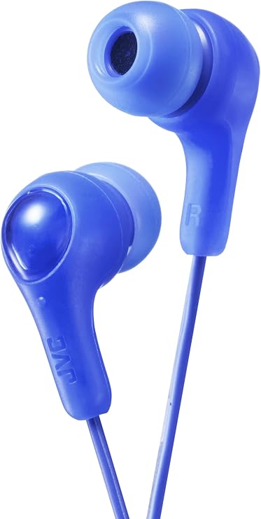 JVC Gumy in Ear Earbud Headphones, Powerful Sound, Comfortable and Secure Fit, Silicone Ear Pieces S/M/L - HAFX7A (Blue) One Size, 1 Count (Pack of 1)