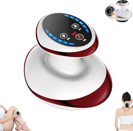 Vacuvia Massage 4-in-1 Massager Against Cellulite - Vacuum & Gua Sha Electric Firmer Skin & Better Circulation Deep Massage with Heat for Full Body Use at Home (Red)