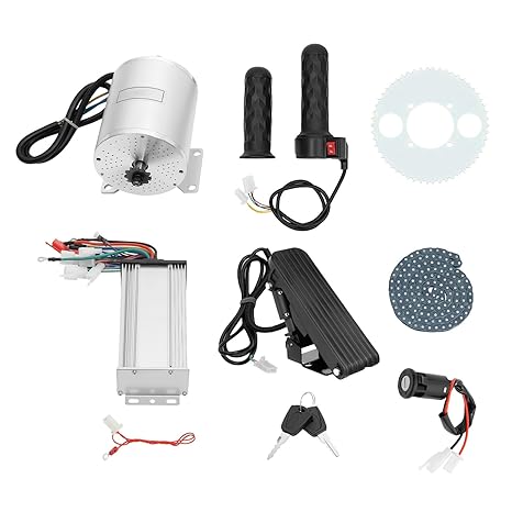 Electric Brushless DC Motor Complete Kit 48V 3000W 4900RPM High-Speed Motor with Controller Battery Throttle Electric Scooter Bicycle Motorcycle Tricycle E-Bikes Mid Drive DIY Part