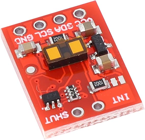 Generic VL53L1X Lasers Ranging Sensor Module, Red, Connector, Copper Contact, 4cm-4m Distance, I2C Interface,40 to 85C Temperature Rating, 5V Voltage