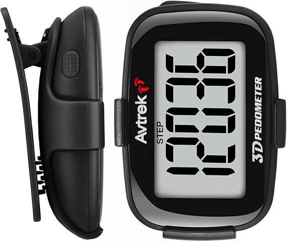 AVTREK 3D Step Counter Clip On with LED Backlight Pocket Pedometer for Walking Outdoor Activities Fitness Tracker Without Smartphone | No Smartphone No App Pocket Step Counter for Seniors, Men, Women & Teens,Outdoor Walking Fitness Tracker-2204
