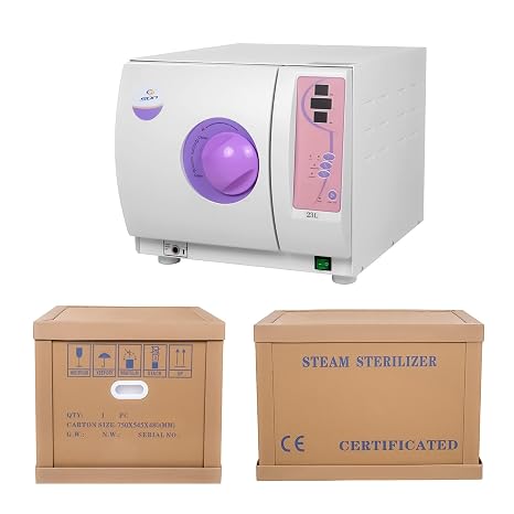 Full-Automatic Autoclave Benchtop Sterilizer 18L/23L(4.76/6.08Gal) High Pressure High Temperature Steam 121 C/135 C Class N Sun-I(E) Lab Euipment Digital Display Computer Control (23L)