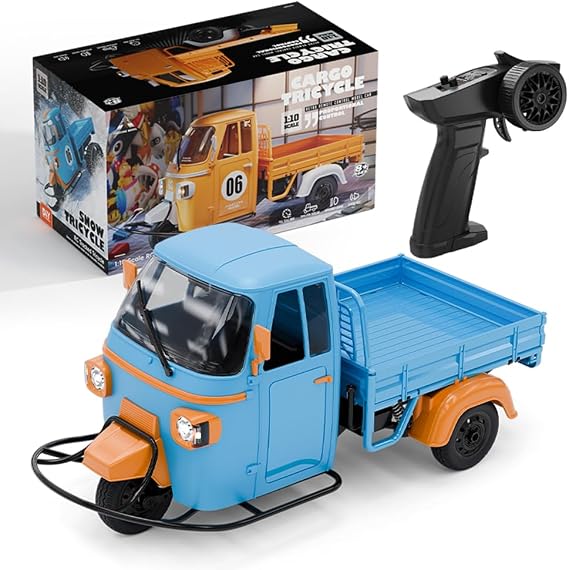 1:10 Scale RC Drift Car for Adults – 2.4GHz RWD Three-Wheel Remote Control Car with LED Lights, High-Speed Racing Vehicle for Hobbyists