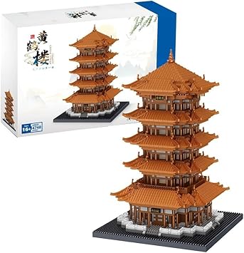 JOMIOD Chinese Architecture Micro Building Blocks Set, 4748 Pieces Yellow Crane Tower, World Famous Architecture Collectible Model Building Kit for Adults & Kids Aged 9-14