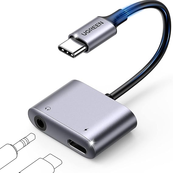 UGREEN USB C to 3.5mm Jack and Charger Adapter DAC PD 60W Fast Charge