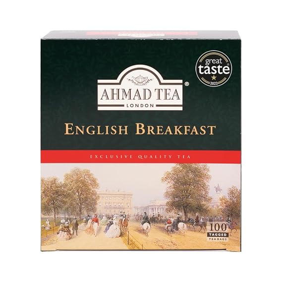 Ahmad Tea Black Tea, English Breakfast Teabags, 100 ct - Caffeinated and Sugar-Free