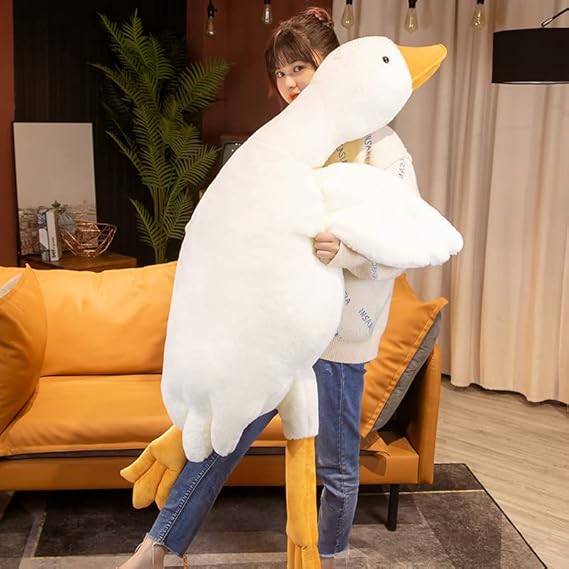 50-160CM Huge Goose Plush Toys Big Duck Doll Soft Stuffed Animal Sleeping Pillow Cushion for Kids and Girls (130CM)