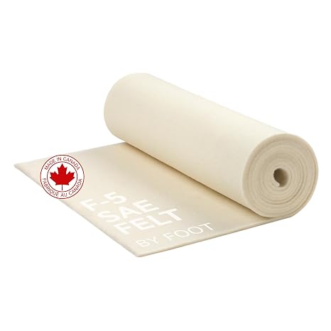 The Felt Store F-5 Industrial Felt 66 Inch Wide x 3 Foot Long x 1 Inch Thick SAE Pressed Felt for Automotive, Machinery Components