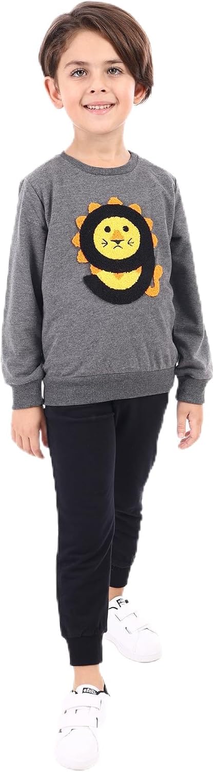 Boys Tracksuit Set with 9 Lion Embroidery