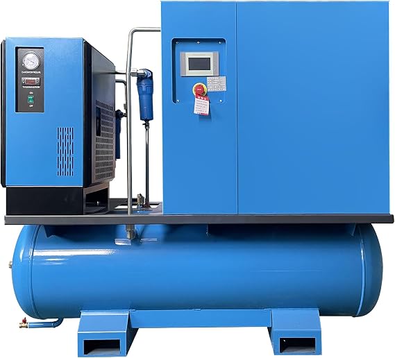20HP 230V 3-Phase All-in-one Variable Speed Frequency Rotary Screw Air Compressor - 39CFM@235PSI with 80 Gallon Tank & Refrigerated Dryer and Built-in Air Oil Separator for Laser Engraver