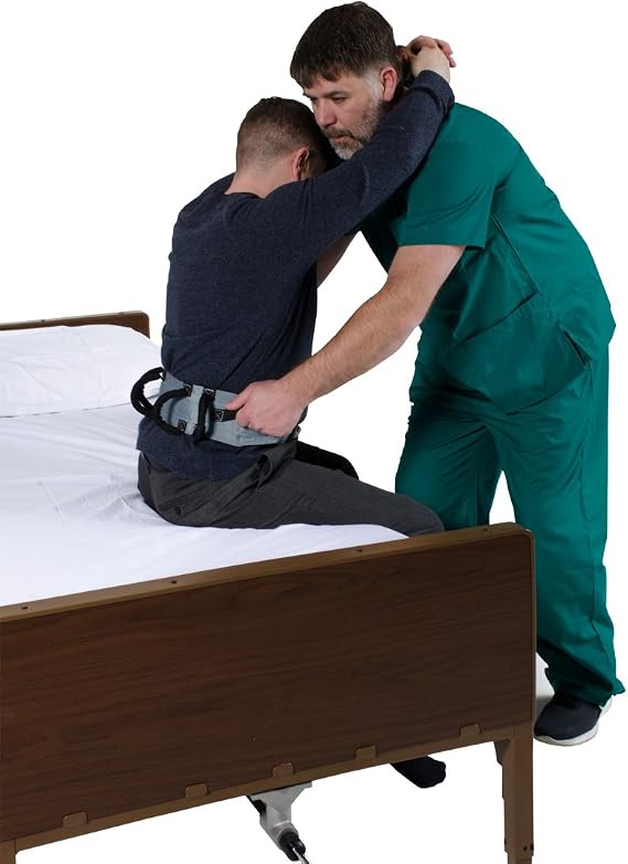 Patient Aid Gait Belt w/Handles, Transfer & Lift Aid for Elderly & Therapy | Padded Handles for Secure Grip | Quick-Release Buckle | Transfer & Lift Assist for Elderly, PT & Rehab | Anti-Slip