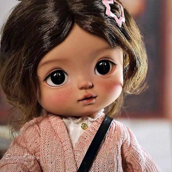 1/6 BJD Ball Jointed Licca-chan with Clothes & Wig - Anime Kawaii Fashion Doll (Sweet Rose)