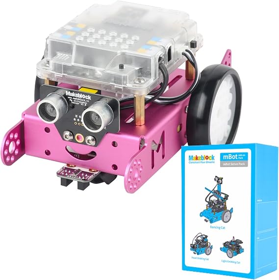 Makeblock Bundle of Pink mBot Robot Kit + Servo Pack Robot Add-on Pack
