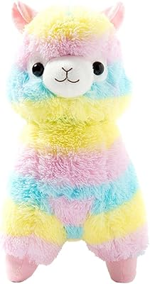 Cuddly Big Soft Toys Alpaca Doll Soft Stuffed Animals Cushion Toy Sheep Doll, 7 17cm Llama Lamb Plushie Toys Best Birthday Gifts for The Children Kids Baby Toys Yellow Rainbow
