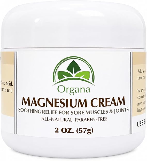 Organa Magnesium Cream - Fast-Absorbing Magnesium Lotion for Sleep - Topical Magnesium Lotion for Soothing & Instant Relief - Fast Absorbing and Fast Acting Foot Cream - Magnesium Butter