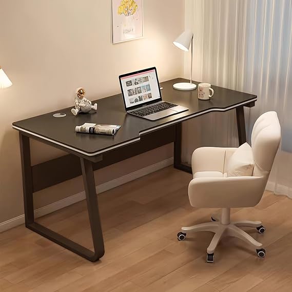 Gaming Desk Computer Writing Table Student Art Modren Simple Style Desks PC Wood Suitable Tables for Home, Office,Bedroom (Black, 100x50cm)