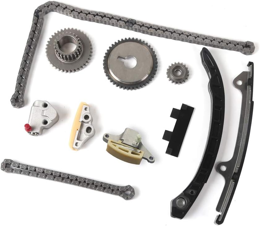 MPLUS Timing Chain Kit 9-4212SA Compatible with 05-14 Nissan Frontier 2.5L, 08-13 Nissan Rogue 2.5L, 09-12 Suzuki Equator 2.5L 2500CC L4 16V DOHC and More QR25DE