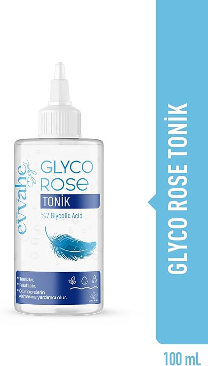 EVVAHE DOĞAL GlycoRose Tonik, %7 Glycolic Acid, Yüz Toniği, 100 ml