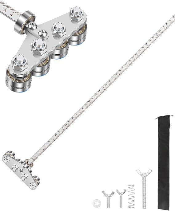 20 Inch Stainless Steel Circular Saw Guide Rail & Positioning Calipers Adjustable Cutting Guide for Precise Wood Cutting, Furniture Making with Hand or Skill Circular Saws