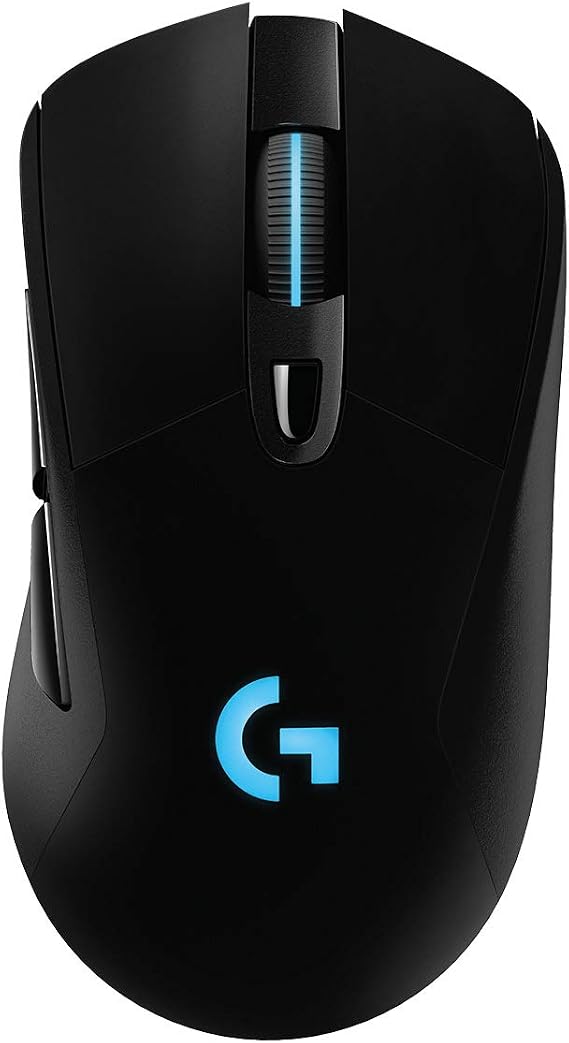 Logitech G703 Lightspeed Wireless Gaming Mouse - Black | Hero 25K Sensor, LIGHTSYNC RGB, Powerplay Compatible, 10G Optional Weight, 100-25,600 DPI, Rubber Side Grips