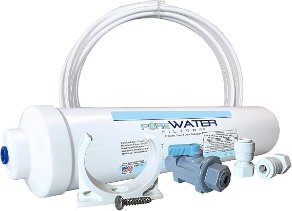 PureWater Filters Inline Water Filter Kit for Refrigerators and Ice Makers