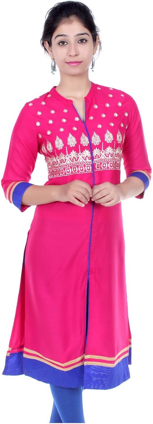 Chichi Indian Women's Embroidered Cotton Blend Kurti for Casual/Daily/Party Wear