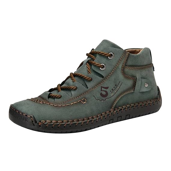 BORAMAX Mens Casual Shoes Fashion Sneakers Non Slip PU Leather Classic Walking Shoes Suit Shoes Autumn Mid Top Men Shoes
