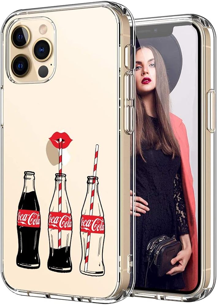 Cute Cartoon Phone Case for iPhone 12,for iPhone 12 Pro Case,Crystal Soft TPU Clear Protective Cove for iPhone 1212 Pro 6.1 inch,Coca Cola for Boys Girls Kids WomenCocacola