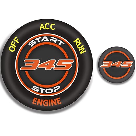 TOOLEPIC Push Start Button Cover for Dodge Challenger Charger Durango Accessories 2015-2026- Engine Start Stop Ignition Switch Kit Interior Accessory for 345 Hemi Style Design Orange